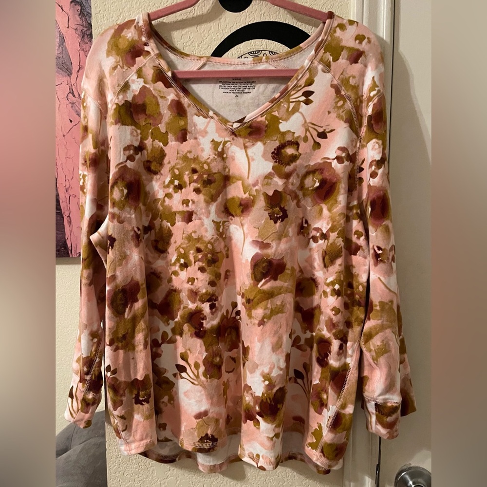 Westbound Pink Plus Size Women’s  Relaxed top with longSleeves size 2X pre-owned